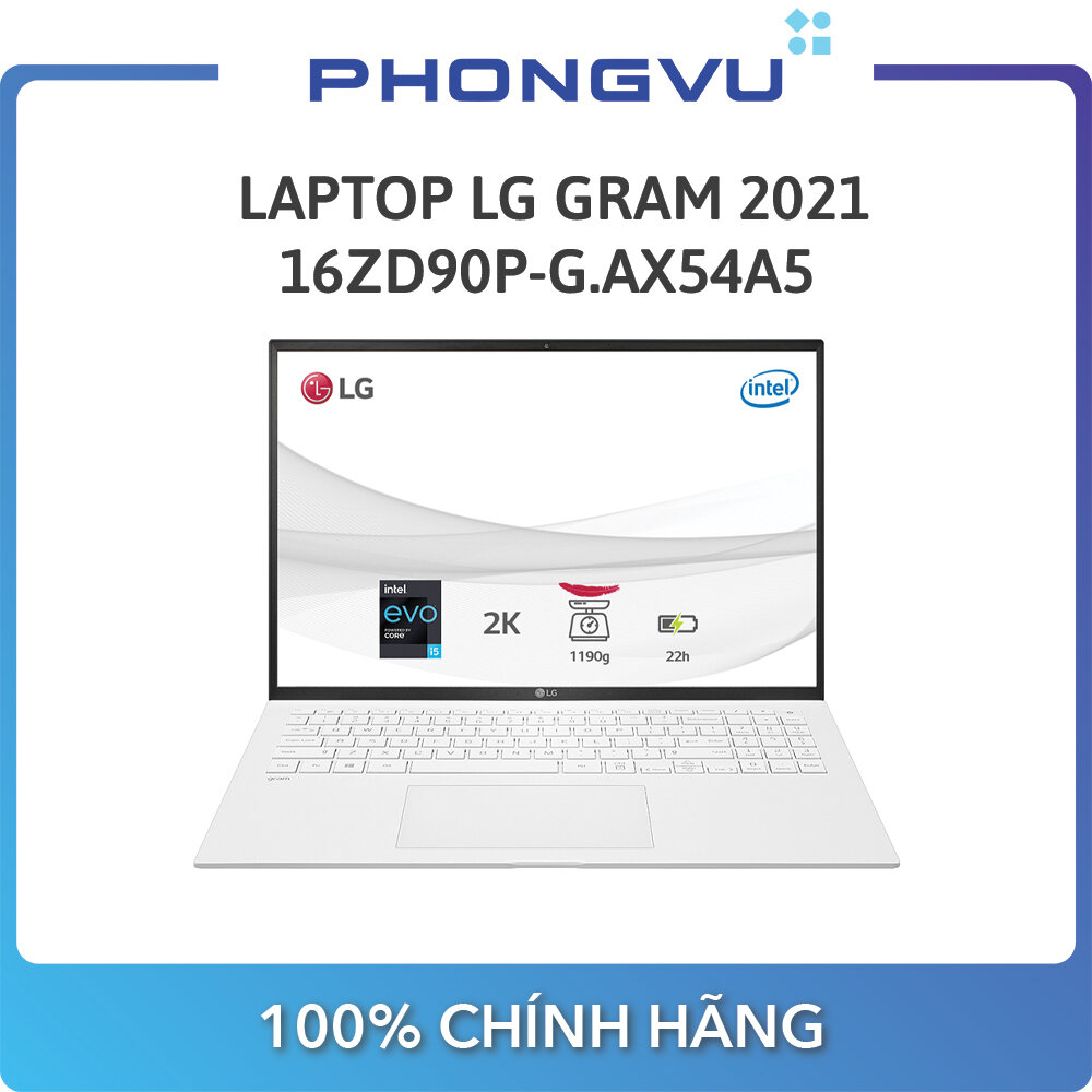 Laptop LG Gram 2021 16ZD90P ( 16 inch QHD+ (2K)/i5-1135G7/8GB/512GB SSD/Free DOS) (Trắng)