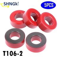 5Pcs 10μo T106-2 Iron Ferrite Toroid Cores For Inductors Iron Powder Core Red Magnetic Ring Low Permeability 27mmx14mmx11mm