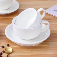 Genuine Original High-end Pure white thickened ceramic coffee cup set Zetian latte latte espresso simple large mouth exquisite European cup