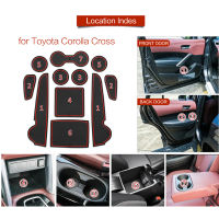 เสื่อกรูฟประตูสำหรับ Toyota Corolla Cross XG10 2021 2022 2023แผ่นรองแก้วแผ่นสติกเกอร์กันฝุ่นด้านใน