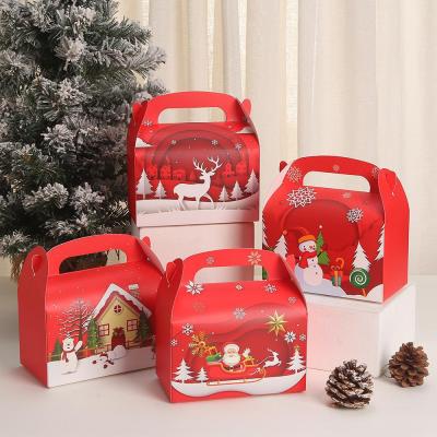 Cake Box Shape Candy Boxes Natal Noel Decorations Merry Christmas Party Supplies Santa Claus Gift Box Christmas Candy Bags Party Decoration Supplies