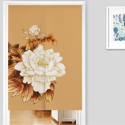 New Chinese Flower and Bird Door Curtain Bedroom Living Room Partition Curtain Kitchen Curtain Bathroom Feng Shui Curtain Noren