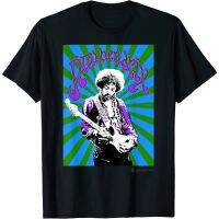 ผ้าฝ้ายแท้เสื้อยืดท็อป Jimi Hendrix แบบเกลียว สีดํา แฟชั่นสําหรับผู้ชาย และผู้หญิงS-4XL  D9EE