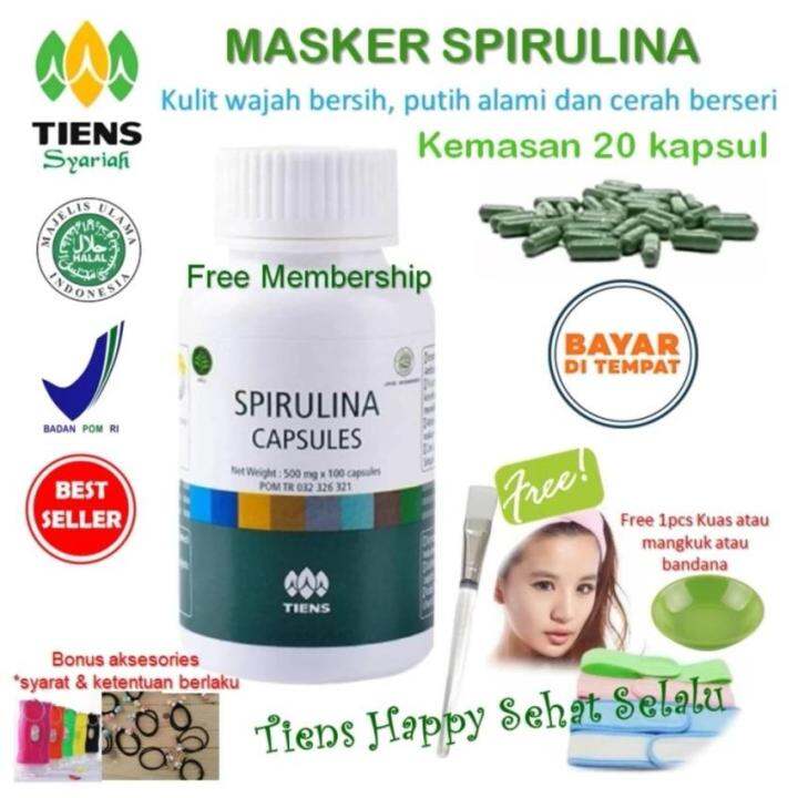 Tiens Masker Spirulina Herbal Pemutih wajah 20 Kapsul (SPG.019