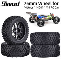 9imod 4Pcs 75mm Rubber Off Road Buggy RC Wheel 12mm Hex Tires For 144001 MN99S MN90 MN86 114 116 110 RC Racing Car Upgrade