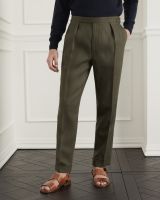 WARDROBE MINISTRY - กางเกงสแล็ค Signature Tapered Linen Trousers in Olive
