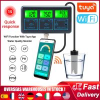 Tuya WiFi 7in1 Water Quality Tester Water Analyzer PH/ORP/EC/PPM/CF/Humidity/Temperature Monitor Water Quality Detector PH Meter