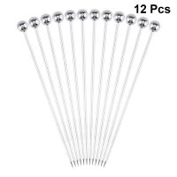 12PCS Fruit Sticks Stainless Steel Cocktail Picks Fruit Stick Toothpicks fruit stick For Party Bar Cocktail Fruit Stick Supplies