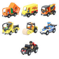 Variety of Optional Rail Car Utility Vehicles Aircraft Compatible with Wooden Tracks of Brio Trains Children Car Toy