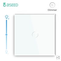 ◇﹍ BSEED 1 Gang 2Way EU Standard Touch Dimmer Wall Switch3 Colors White Black Golden Crystal Panel Wall Touch Dimmer Led Light