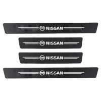 สติกเกอร์ติดประตูรถยนต์4ชิ้นสติกเกอร์ติดข้างอเนกประสงค์คาร์บอนไฟเบอร์สำหรับนิสสันทิดาเทียนา X-Trail Qashqai Juke Almera อุปกรณ์เสริมตกแต่งรถหมวกครอปกระจกรถตัวป้องกันที่เหยียบแถบติดขอบประตู