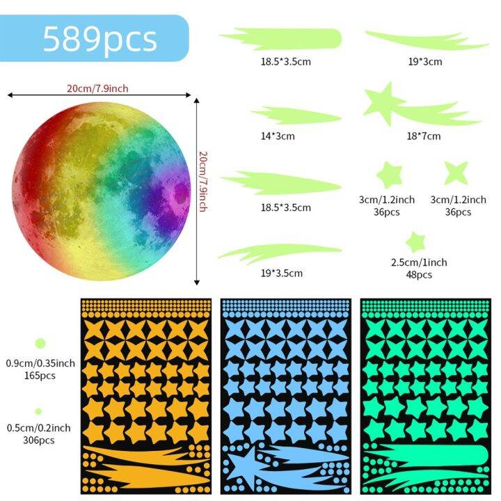 589-pieces-luminous-sticker-fluorescent-wallpapers-sticky-paper-background