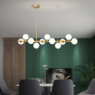 โคมไฟแขวน11หัวลูกแก้วไฟโคมไฟแขวน LED สไตล์นอร์ดิกทันสมัยสำหรับห้องครัวห้องนั่งเล่นห้องรับประทานอาหารการออกแบบให้มีโคมไฟแขวน