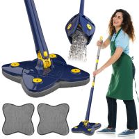 Foldable Cleaning Mop Triangle Mop 360° Rotatable Squeeze Mop Floor Cleaning Wet Dry Home Floor Ceiling Windows Cleaning Tools