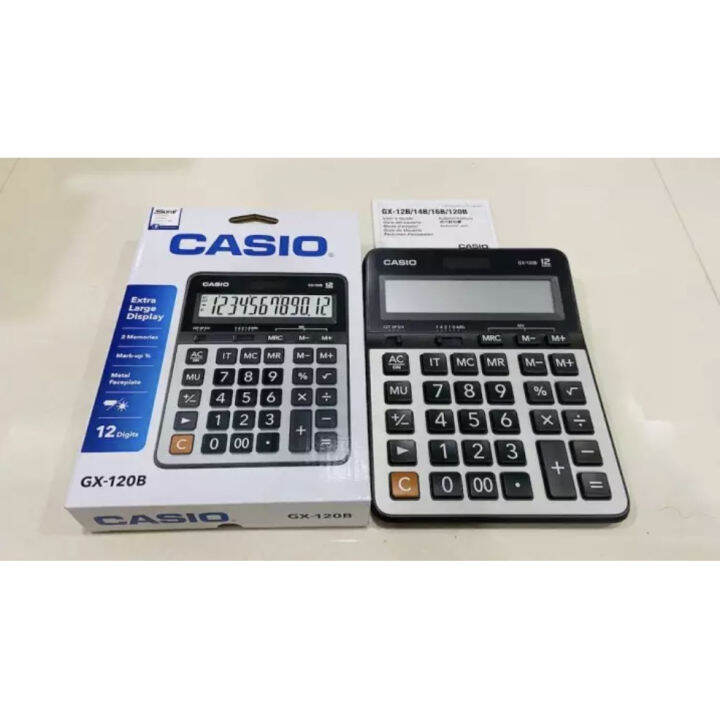 casio-เครื่องคิดเลข-รุ่น-gx-120b-แบบตั้งโต๊ะ-12หลัก-สีเงิน-ประกัน-2-ปี