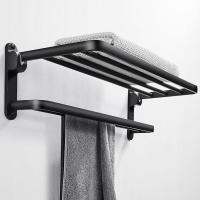 ♝ Towel Racks Metal Aluminum Alloy Bathroom Rack Wall Hanging Type Nail Free Installation Waterproof Strong Bearing Simple Style