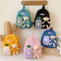 Girls Kindergarten Big Class Schoolbag Lightweight Mini Backpack Cute Bear Cartoon Nylon Childrens Backpack Trendy