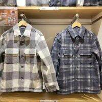 UNIQLO เสื้อลำลองสไตล์แจ็คเก็ตฤดูหนาวใหม่,เสื้อโค้ตทรงหลวม449618เสื้อเชิ้ตลายสก๊อตผู้ชายสำหรับใส่ในบ้าน