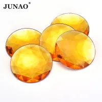 JUNAO 52mm 20pcs Color Big Round Rhinestones Flat Back Stone Glue on for