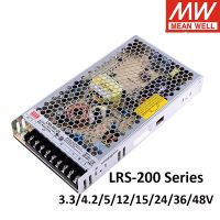 สวิตช์จ่ายไฟสลับจ่ายไฟแบบเดี่ยว12V 24V ของแท้ LRS-200ชิ้นส่วนวงจรไฟฟ้า LRS-200-24 3.3V 4.2V 5V 12V 15V 24V 36V 48V 200W