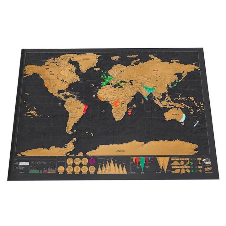 Scratch Off Map World Poster Detailed Map Of The World With Capitals ...