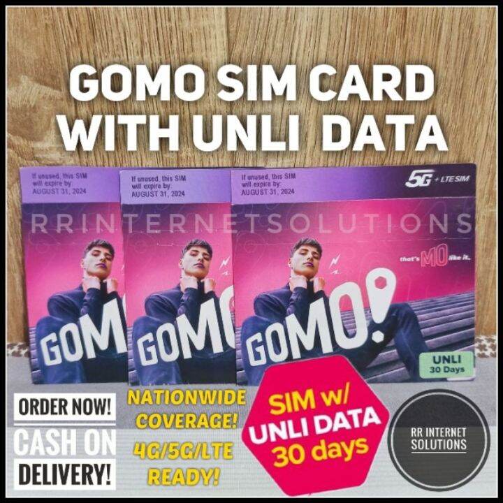 Gomo Sim Card with Unli Data for 30Days Lazada PH