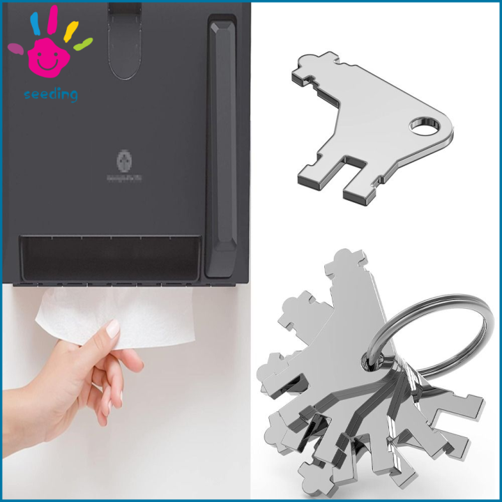 SEEDING 20Pcs Compatible Paper Towel Dispenser Key with 8 KeyRings