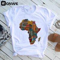 Africa Map Graphic Tshirts Tee White Printed Clothes Streetweardrop Ship