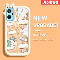 เคส JIUMOO สำหรับ Realme 9i OPPO A76 A96 A36เคส K10การ์ตูนม้าสีรุ้งสีสันสดใสน่ารักน้อยมอนสเตอร์กล้องนิ่มสำหรับเลนส์กันกระแทกแบบใสเคสมือถือเรียบง่ายฝาครอบป้องกันซิลิโคนความคิดสร้างสรรค์โปร่งใสปลอก