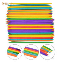 Pcs Colorful Wooden Stick Double End Nail Art Cuticle Pusher Cuticle Remover Tool Pedicure Care Nails Manicures Tools