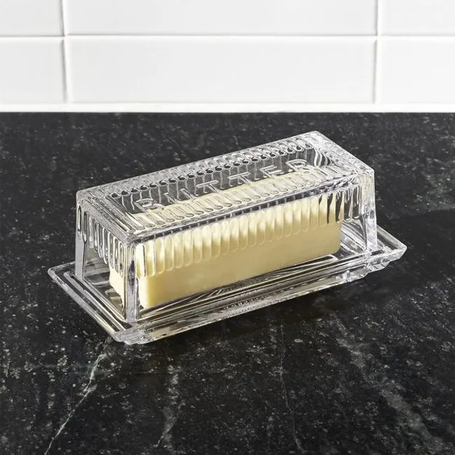 Chef Craft Select Plastic Butter Dish, 6.75 inch, Clear with Cover