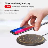 15W Magic Array Mobile Phone Wireless Charger Automatic Ultra-thin Android Light-emitting Base Wireless Launch Fast Charge Car Chargers