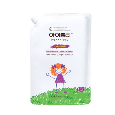 IVLY NATURE BABY LAUNDRY DETERGENT(ผลิตภัณฑ์ซักผ้าเด็ก)(กลิ่นดอกเทียร์และน้ำมันมะพร้าว)ชนิดเติม ผลิตและนำเข้าจากประเทศเกาหลีใต้ ได้รับอย.ไทยพร้อมส่ง