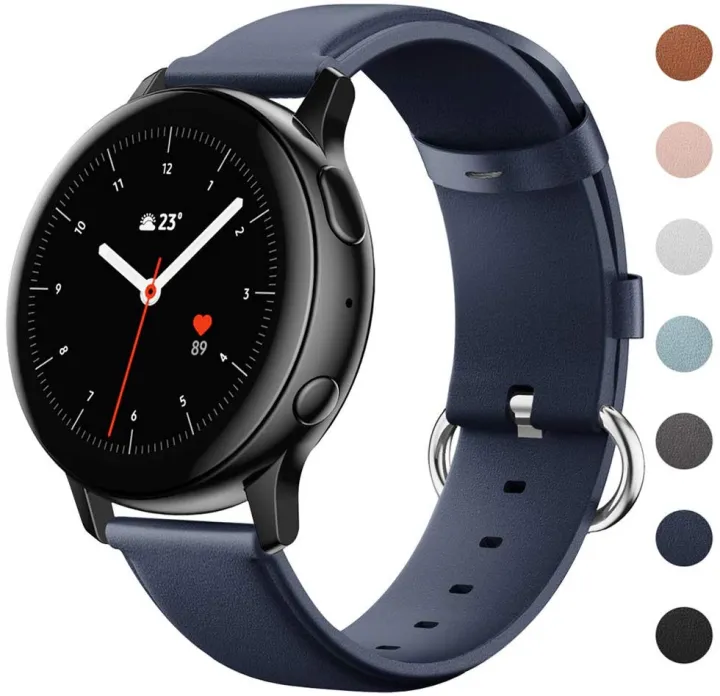 Gxv Leather Wrist Band For Samsung Galaxy Watch Active Active 2 Replacement Genuine Leather Strap For Samsung Active 2 40mm 44mm Lazada