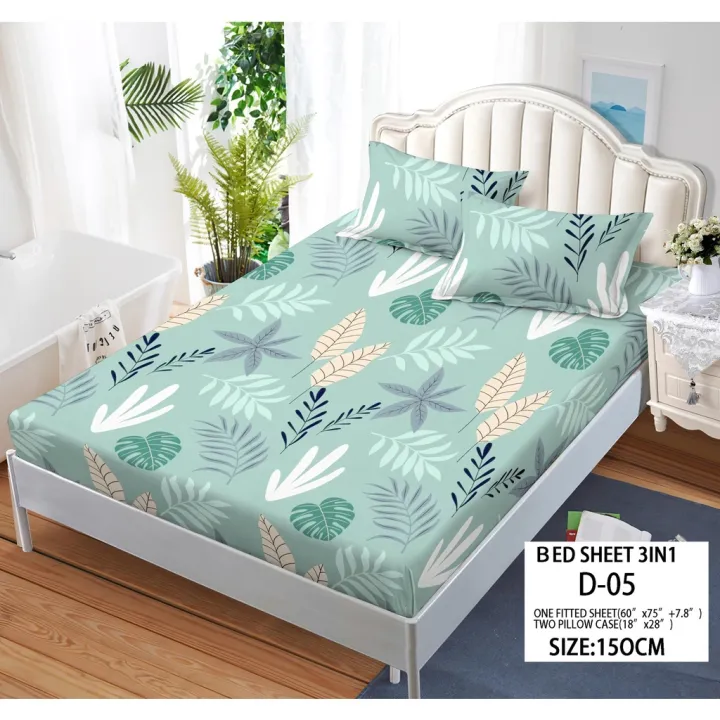 Espesyal na alok 3 in 1 Bed sheet Cotton Full Garterized Fitted