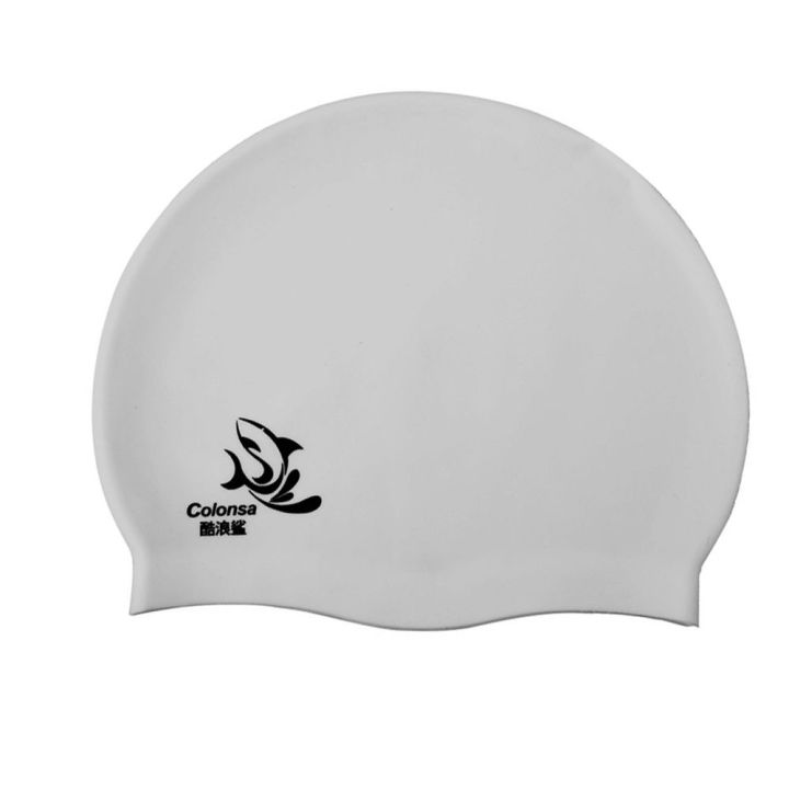 หมวกแก๊ปสีทึบกันน้ำกันลื่น-ปกป้องหูว่ายน้ำอุปกรณ์ซิลิโคนยืดหยุ่นสำหรับเล่นกีฬาทางน้ำหมวกอาบน้ำหมวกว่ายน้ำหมวกว่ายน้ำหมวกดำน้ำ