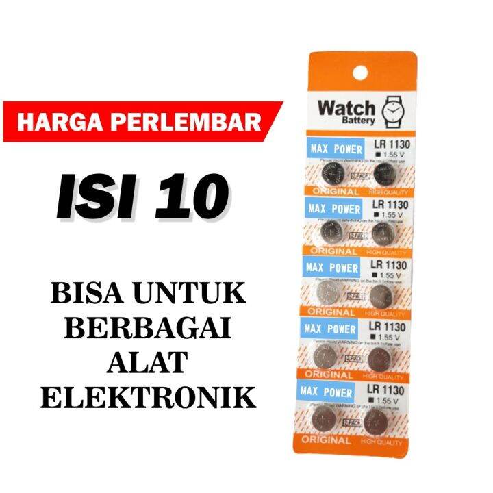 Baterai Jam Tangan 1 Lembar Isi 10 Baterai Lr1130 Lr 1130 Ag10