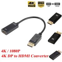 4K DisplayPort DP to HDMI-compatible Adapter Converter Display Port Male DP to Female HD TV Cable Adapter Video Audio For PC TV Adapters Adapters