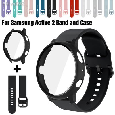 20mm Strap Case for Samsung Galaxy Watch Active 2 Bracelet Band Samsung Watch Active2 40mm 44mm Protective Cover Coverage Bumper