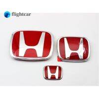 Flightcar 3ชิ้นโลโก้ฮอนด้า (ด้านหน้าและด้านหลัง + พวงมาลัย) ประเภท-R ป้าย/สัญลักษณ์สีแดง