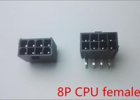 ขั้วต่อเข็มคอมพิวเตอร์ ATX 8PIN สำหรับหูฟังไร้สายพลังงาน CPU ซ็อกเก็ตตรงสีดำขนาด8P 4.2มม. วงจรไฟฟ้าโค้งตัวเมียและชิ้นส่วน