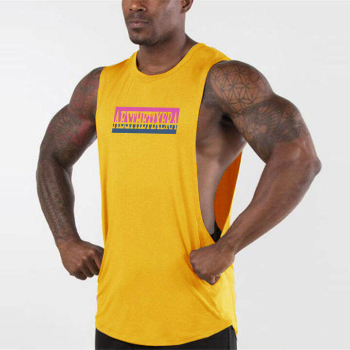 Muscleguys Fitness Tank Tops Men Anime Drop Armhole Vest Mens Tanktop ...