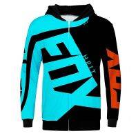 MX Hpit FOX เสื้อฮู้ดมีซิป MX DH Moto เสื้อโค้ทสเวตเตอร์แข่ง BMX ATV MTB Off Motor Jalan. เสื้อคอกลมผ้ายืด 1 1