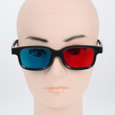 สากล3D พลาสติกแว่นตาสีแดงสีฟ้าสีดำกรอบสำหรับมิติ Anaglyph ทีวีภาพยนตร์ดีวีดีเกม