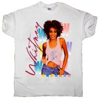 Funny Whitney Houston Shirt Vintage 1987 The Moment Of T-Shirt Reprint Double Side Men Cotton Tees Streetwear เสื้อยืดคุณภาพสูง