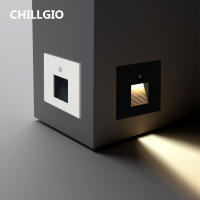 CHILLGIO Staircase Led Lights Step Sensor Waterproof Outside Night Lighting Modern Home Decoration Indoor Recessed In Wall Lamps