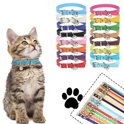 【hot】™◎℡  Leather Leash Dog Collar Cats Supplies Collars Pink Perroо шейник для кошек Accessories