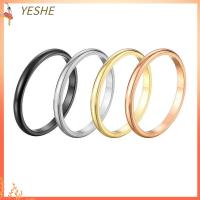 YESHE เรียบง่าย เครื่องประดับปาร์ตี้ พังค์วางซ้อนได้ สแตนเลส แหวนบาง 2 มม. นิ้วหัวแม่มือ แบนด์