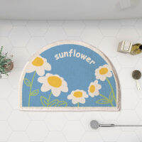 Ins Simple Semicircular Absorbent Bathroom Floor Mat, Thick Non-Slip Car, Bathroom Toilet Toilet Door Mat