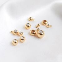 10PCS 14K Gold Filled Silicone Stopper Adjustment Bead DIY Handmade Jewelry With Hanging Spacer Bead Positioning Bead Material Beads